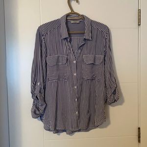 Blue & White Striped Blouse